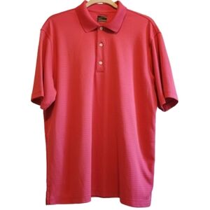 Greg Norman Mens Large Salmon Polo Shirt‎ Short Sleeve Golf Preppy Classic